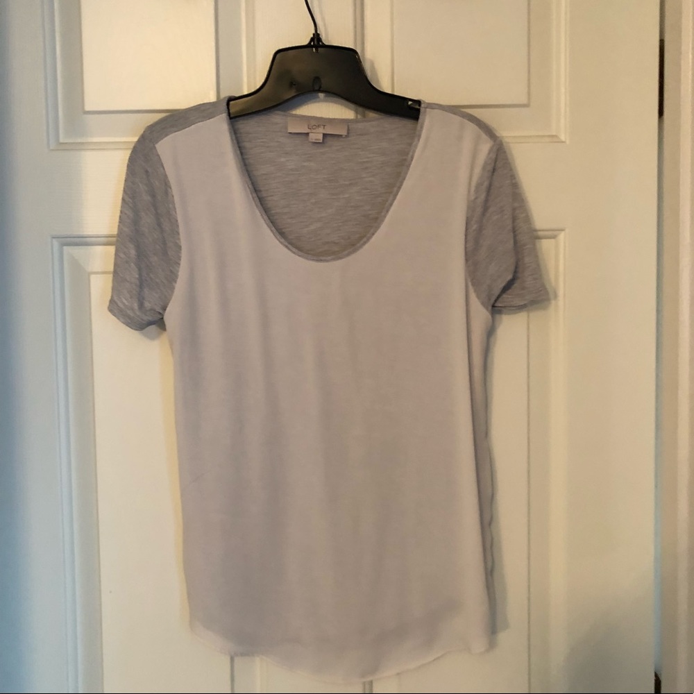 Loft t shirt with sheer overlay